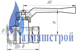 Шаровый кран 11Б27П1 чертеж