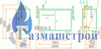 габаритная схема ГРПШ-03М1-2У1 с СГ-ЭК-Вз-Т-100/1,6